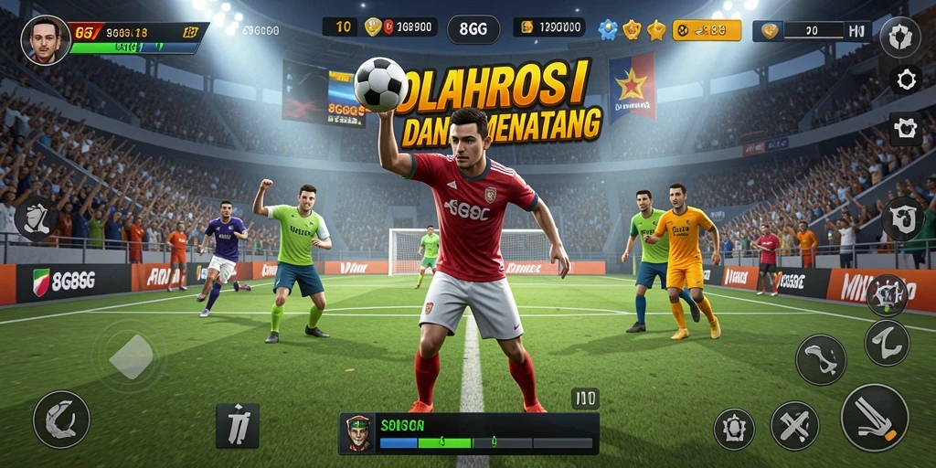 Tampilan screenshot gameplay 8G8G yang menampilkan aksi seru dalam permainan olahraga.