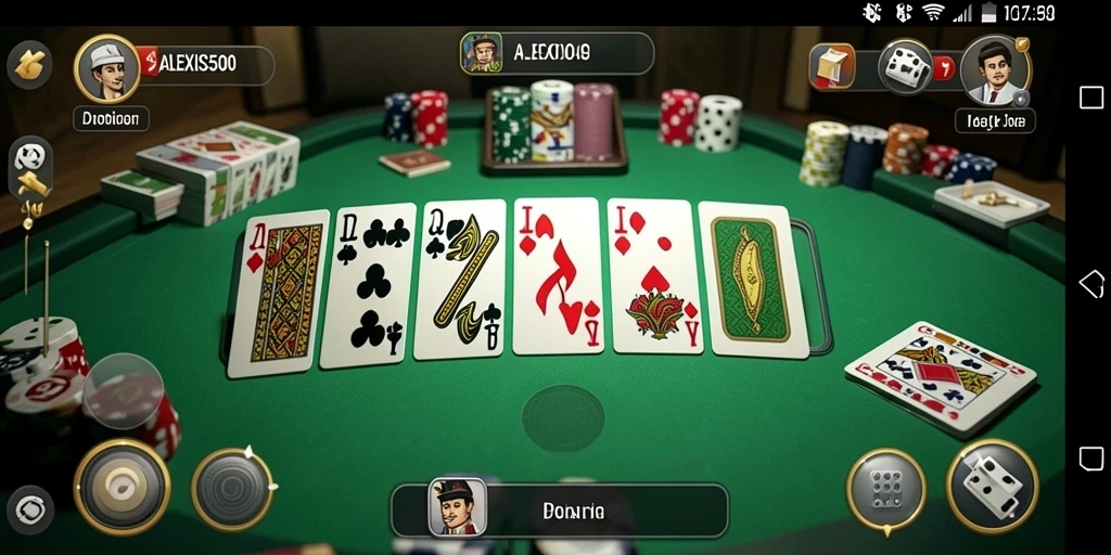 Screenshot ALEXIS500 menampilkan aksi seru permainan Domino.