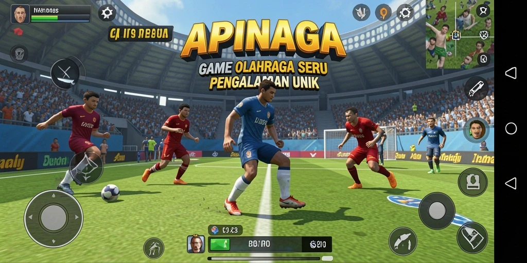 Tampilan screenshot APINAGA menunjukkan aksi penuh adrenaline di lapangan.