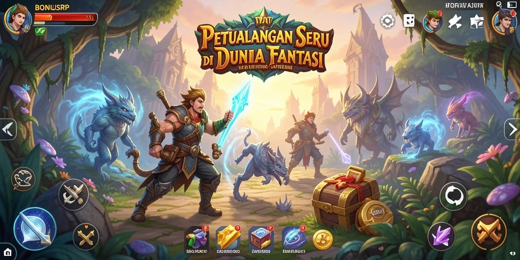 Tampilan gameplay BONUSRP yang menampilkan dunia petualangan yang memukau.