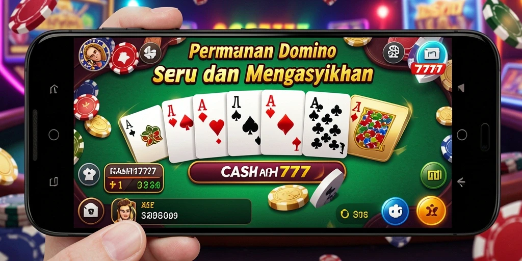 Screenshot utama CASH777 menampilkan gameplay seru Domino.