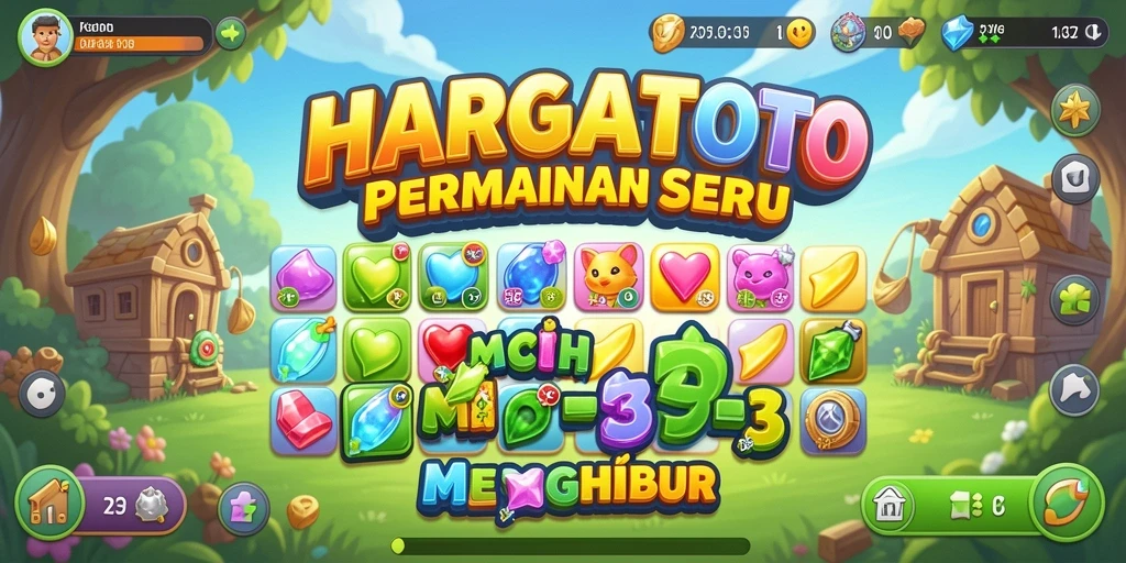 Tangkapan layar yang menunjukkan gameplay HARGATOTO saat menyelesaikan tantangan Match-3.