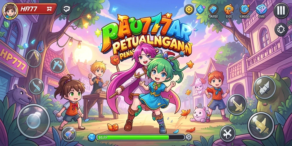 Tampilan permainan yang penuh warna dan karakter Anime yang menarik.