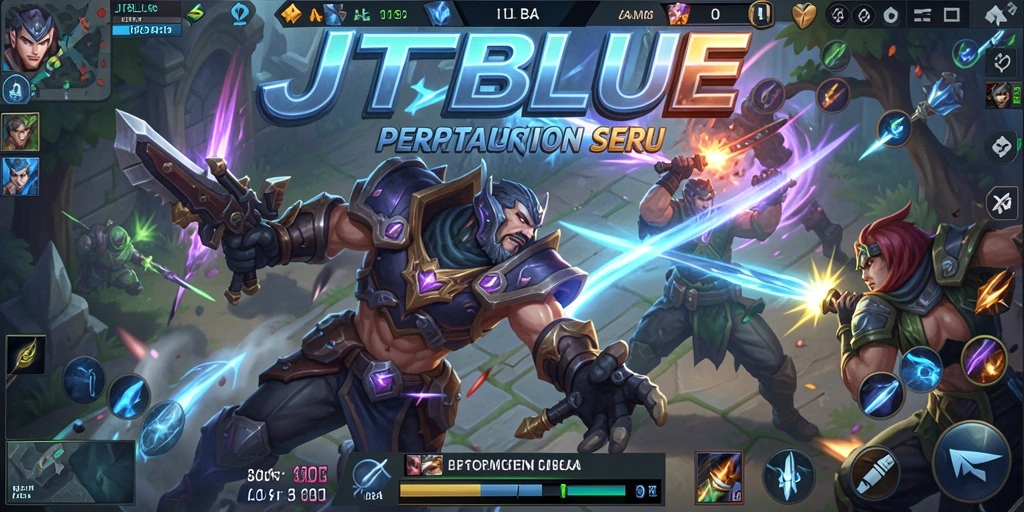 Screenshot gameplay JTBLUE menampilkan aksi seru di arena MOBA.
