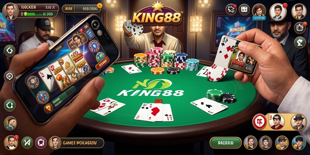 Screenshot KING88 menampilkan serunya permainan Poker yang mendebarkan.