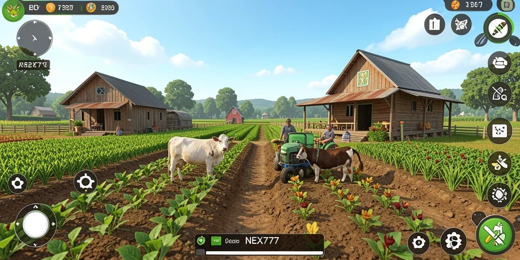 Tampilan gameplay NEX777 yang menarik saat bercocok tanam.