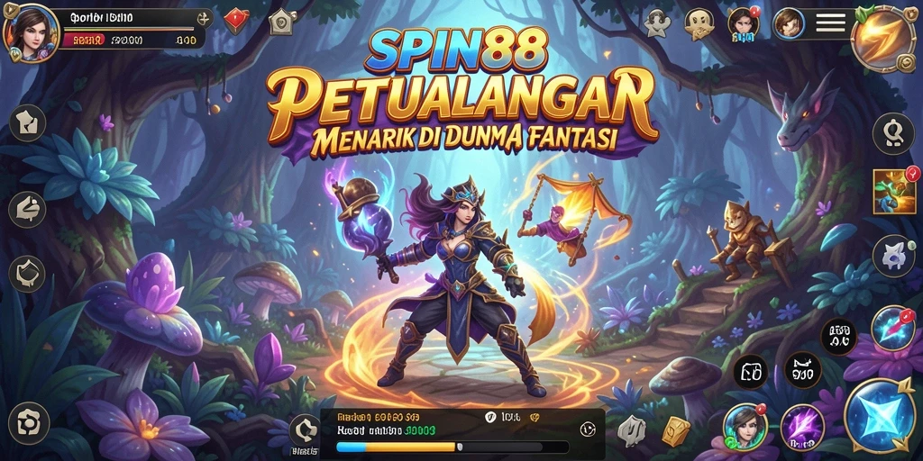 Tangkapan layar utama SPIN88 menampilkan aksi seru dalam menjelajahi dunia petualangan.