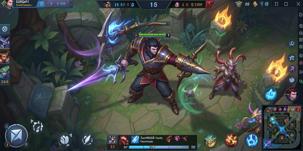 Screenshot utama menampilkan aksi gameplay seru dalam SURGA11.